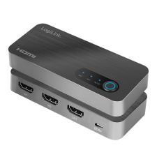 LogiLink HDMI kapcsoló, 2x1 port, 8K/60 Hz, HDCP, HDR, VRR, CEC kábel és adapter