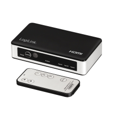 LogiLink HDMI kapcsoló, 3x1 port, 4K/60 Hz, HDCP, HDR, CEC, RC kábel és adapter