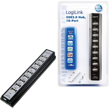 LogiLink HUB 10Port LogiLink aktiv mit Netzteil Black (UA0096) hub és switch