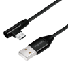 LogiLink Logilink CU0142 USB 2.0 cable USB-A/M to Micro-USB/M (90°) fabric metal 1m Black