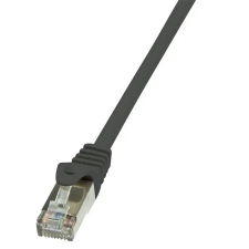LogiLink LogiLink Patch kábel Econline, Cat.6, F/UTP, fekete, 0,25 m kábel és adapter