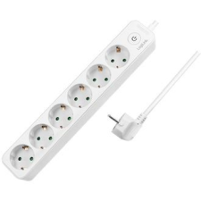 LogiLink LPS247 hosszabbító kábel 6 csatlakozó 1.5m fehér (LPS247) hosszabbító, elosztó