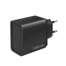 LogiLink PA0258 1xUSB-C (PD) 18W hálózati töltő fekete mobiltelefon kellék