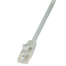 LogiLink patch kábel, CAT 6 U/UTP, EconLine 20m, szürke kábel és adapter