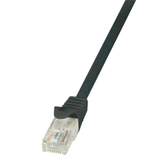 LogiLink patch kábel econline, cat.5e, u/utp, fekete, 0,5 m kábel és adapter