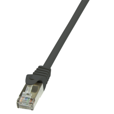 LogiLink Patch kábel Econline, Cat.6, F/UTP, fekete, 0,25 m kábel és adapter
