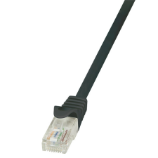 LogiLink Patch kábel Econline, Cat.6, U/UTP, fekete, 10 m kábel és adapter