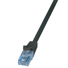 LogiLink Patch kábel Econline, Cat.6A, U/UTP, fekete, 0,5 m kábel és adapter