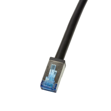 LogiLink Patch kábel, kültéri, Cat.6A, S/FTP, fekete, 10 m kábel és adapter