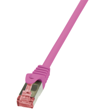 LogiLink Patch kábel PrimeLine, Cat.6, S/FTP, rózsaszín, 1 m kábel és adapter
