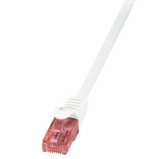 LogiLink Patch kábel PrimeLine, Cat.6, U/UTP, fehér, 1 m kábel és adapter
