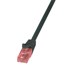 LogiLink patch kábel primeline, cat.6, u/utp, fekete, 2 m kábel és adapter