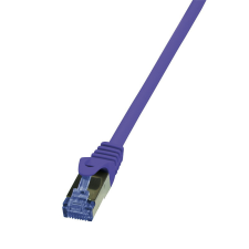 LogiLink Patch kábel PrimeLine, Cat.6A, S/FTP, lila, 0,5 m kábel és adapter