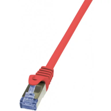 LogiLink Patch kábel PrimeLine, Cat.6A, S/FTP, piros, 0,25 m kábel és adapter
