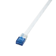 LogiLink Patch kábel SlimLine, lapos, Cat.5e, U/UTP, fehér, 15 m kábel és adapter