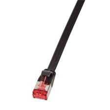  Logilink Patch kábel SlimLine, lapos, Cat.6A, U/FTP, fekete, 2 m kábel és adapter