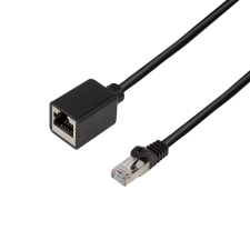 LogiLink S/FTP CAT6a Hosszabbító kábel 5m - Fekete kábel és adapter