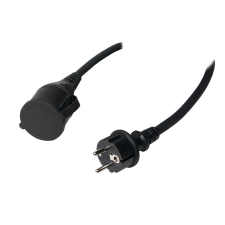 LogiLink Tápkábel, CEE 7/7 - (CEE 7/3), fekete, 5 m kábel és adapter