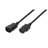 LogiLink Tápkábel hosszabbító, IEC C14 - IEC C13, fekete, 1,8 m
