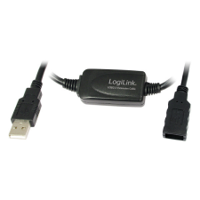 LogiLink USB 2.0 hosszabbító kábel fekete 10m kábel és adapter