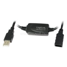 LogiLink USB 2.0 hosszabbító kábel fekete 15m (LOGILINK_UA0145) kábel és adapter