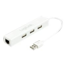 LogiLink USB 2.0 to Fast Ethernet Adapter with 3-Port USB Hub - network adapter - USB 2.0 - 10/100 Ethernet (UA0174A) laptop kellék