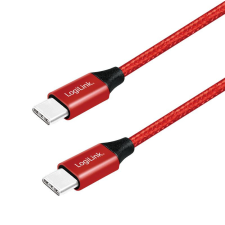  Logilink USB 2.0 Type-C cable C/M to USB-C/M 1m Red kábel és adapter