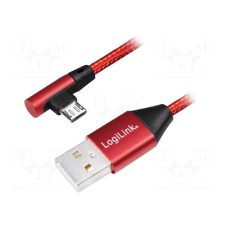 LogiLink USB 2.0 USB-A/M to Micro-USB/M 1m, Red kábel és adapter