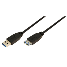 LogiLink USB 3.0 Hosszabbító kábel A típus>A típus, fekete 1m kábel és adapter