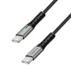 LogiLink USB 3.2 Gen2x2 Type-C kábel, C/M - C/M, 20Gbps, 100W, 4K, LED, fém, fekete, 1,5 m