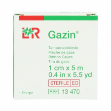 LOHMANN &amp; RAUSCHER GAZIN® tamponáló pólya, 5cmx5m, 1 rétegű, steril, tekercsben gyógyászati segédeszköz