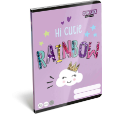 Lollipop Stay Cute tűzött füzet A/5, 40 lap vonalas, szivárványos füzet