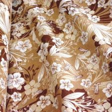 Loneta.com POLA barna-drapp leveles virágos lakástextil, dekorvászon, 280 cm és 140 cm széles méteráru