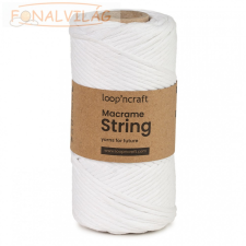 Loop'ncraft Macrame String (Kifésülhető), 3mm - Fehér rövidáru