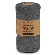 Loop'ncraft Macrame String (Kifésülhető), 3mm - Füstszürke rövidáru