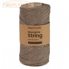 Loop'ncraft Macrame String (Kifésülhető), 3mm - Sötét bézs rövidáru