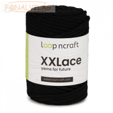 Loop'ncraft XXLace zsinórfonal, 4mm - Fekete rövidáru
