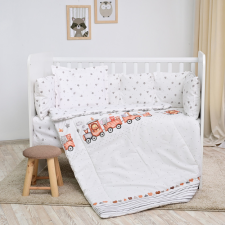  Lorelli 5 részes ágynemű garnitúra - Train Grey babaágynemű, babapléd