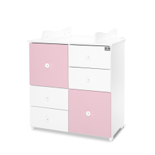 Lorelli Cupboard pelenkázó komód - White & Orchid Pink ÚJ pelenkázó