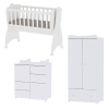  Lorelli First Dreams ringatható bölcső 105x55 + Cupboard pelenkázó komód + Exclusive szekrény - White