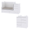  Lorelli Maxi Plus kombi ágy 70x160 + Cupboard pelenkázó komód - White