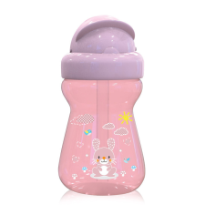 Lorelli Mini szívószálas sport itató - Animals Blush Pink babaétkészlet