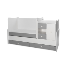 Lorelli MiniMax kombi ágy 72x190 - White & Stone Grey kiságy, babaágy