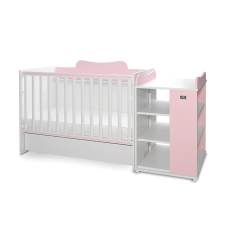 Lorelli Multi kombi ágy 190x72 - White Orchid Orchid Pink kiságy, babaágy