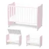 Lorelli Stars ringatható kiságy 60x120 - White / Orchid Pink