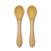  Lorelli Szilikon kanalak bambusz nyéllel, 2 db - yellow