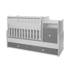 Lorelli Trend PLUS kombi ágy 70x165 - White Stone Grey ÚJ kiságy, babaágy