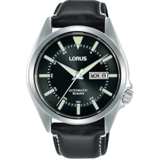 Lorus férfi automata karóra, 42 mm, fekete számlap, bőrszíj karóra