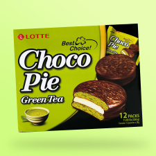 Lotte Choco Pie Green Tea koreai töltött zöld teás süti 336g csokoládé és édesség
