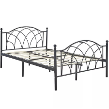  Lotti fém ágykeret ajándék ágyráccsal, 160 x 200 cm, fekete ágy és ágykellék